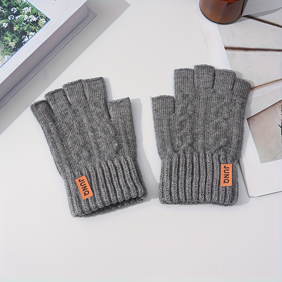 Men'S Alpaca Fleece Winter Gloves - Thermal Insulated Half-Finger Design with Thick Warm Lining, Windproof & Breathable, Machine Washable - Cold Weather Riding, Outdoor Activities - Easy On/off, Winter Gloves, Cold Weather Gear, Casual Style - Image 11