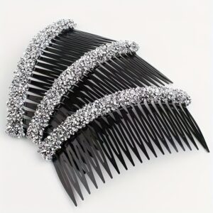 [Rhinestone Hair Comb] Rhinestone Hair Comb, Full Rhinestone Comb Shimmering Broken Hair Clip | Broken Hair Organizer, Bangs Clip, Hair Accessory