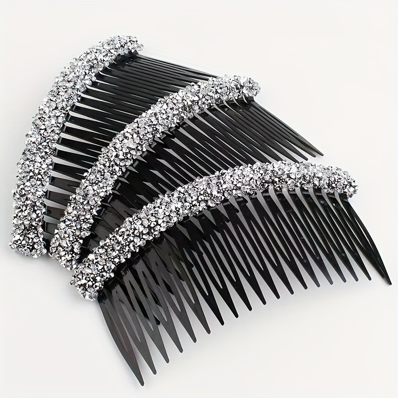 [Rhinestone Hair Comb] Rhinestone Hair Comb, Full Rhinestone Comb Shimmering Br…