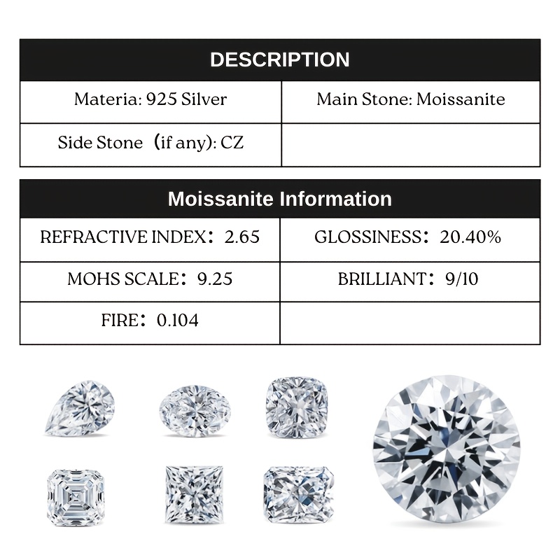 Luxury Elegant 10ct Moissanite Ring for Women 925 Sterling Silver Engagement Wedding Band, Music Festival/ Banquet Jewelry All Season Versatile Gift, Banquet Accessory, Sophisticated Band, Chic Accessory, Highquality Gemstone, Durable - Image 10