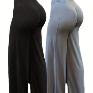 Two Cross-border Women's Large-sized Yoga Wide-leg Pants for Sports, Fitness, Outdoor Yoga, Exercise and Daily Casual Wear