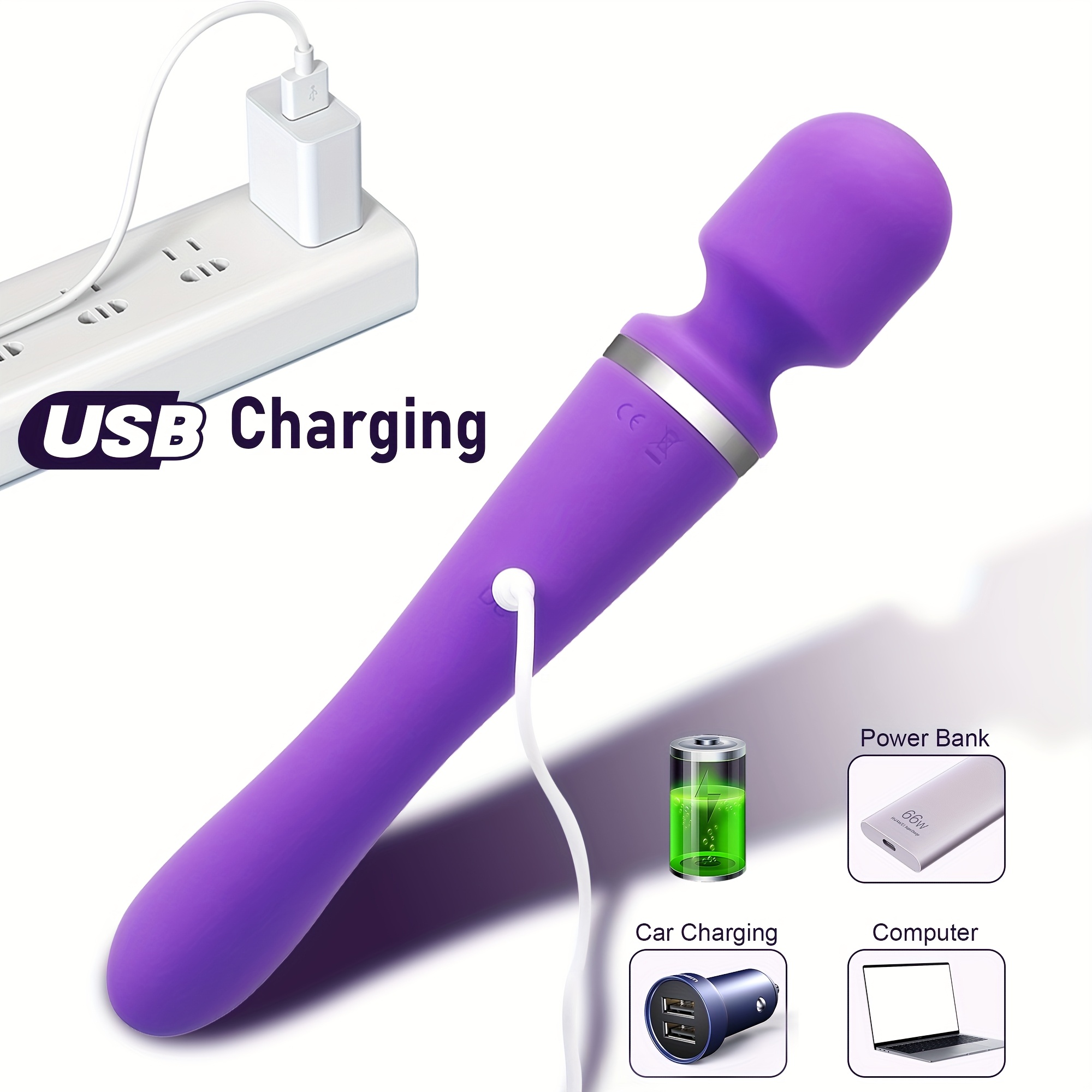 Dildo - Dual Motor Magic Wand Vibrator, 10 Modes G-Spot Massager Sex Toy, Rechargeable Lithium Battery, Clitoris Stimulator Dildo for Women, Anal Plug Toys for Adult - Image 8