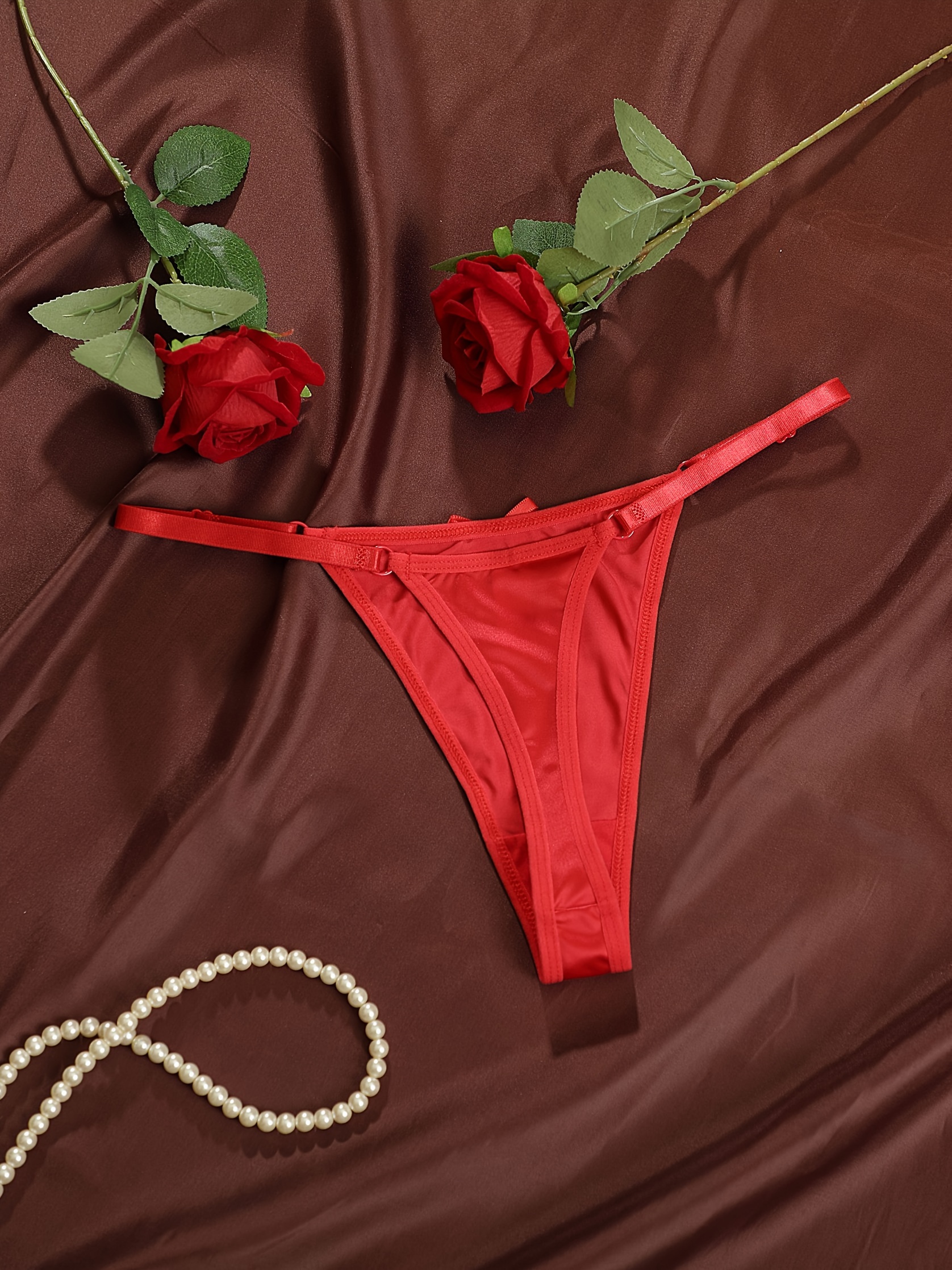 8pcs Women's G-String Thongs with Adjustable Bowknots - Sexy, Comfortable, Breathable, Low-Rise, Solid Color Panties for Casual Attire, Comfortable Undergarment, Sexy Underwear, Soft Fabric Underwear, Thongs For Women, Lingerie For Women, Thong Underwear For Women, Lingerie, Thong Panties For Women, Everyday Undergarments, Stylish Lingerie, Breathable Material, Smooth Texture, Lowrise Panties, Fashion Lovers - Image 4