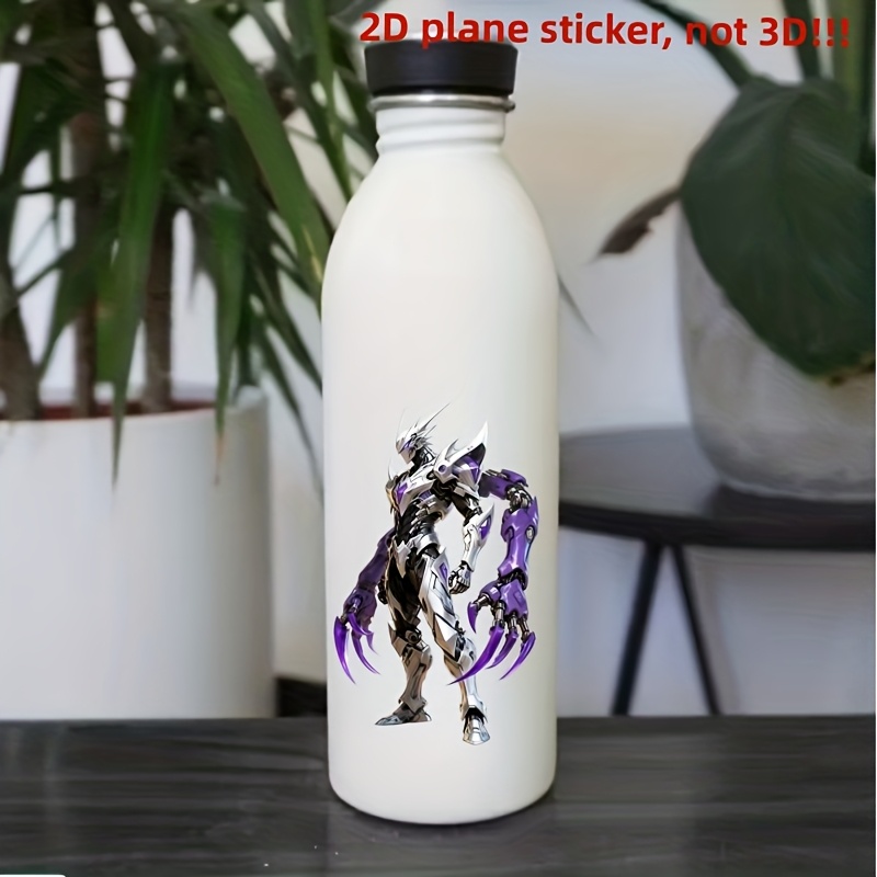 2D Flat, 2pcs Of 2D 'Silvery Armor Purple Clawed Arms' Flat PVC Stickers, Waterproof Self-adhesive Stickers, Suitable for Cars, Motorcycles, Laptops, Water Cups, Window And Door Decorations. Note: This Product Is A 2D Flat Sticker, Not 3D!!!, 2D Flat - Image 8