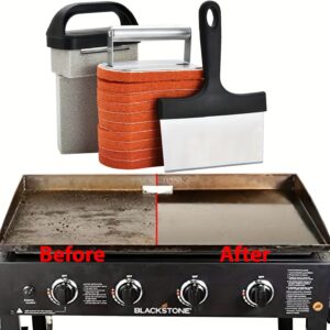 15pcs Heavy-Duty Griddle Cleaning Kit for Blackstone - Complete Grill Maintenance with Cast Iron Grill Stone, Scraper & Brush, Non-Scratch Surface Cleaner for Flat Top Stoves, Grills, Cooktops (Compatible with)