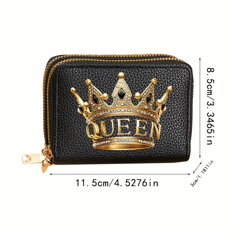Women' Queen Crown Wallet - Thickened Zipper Wallet with Multiple Card Slots, Compact Coin Purse Suitable for, College, - Stylish & Functional Money Holder - Image 8