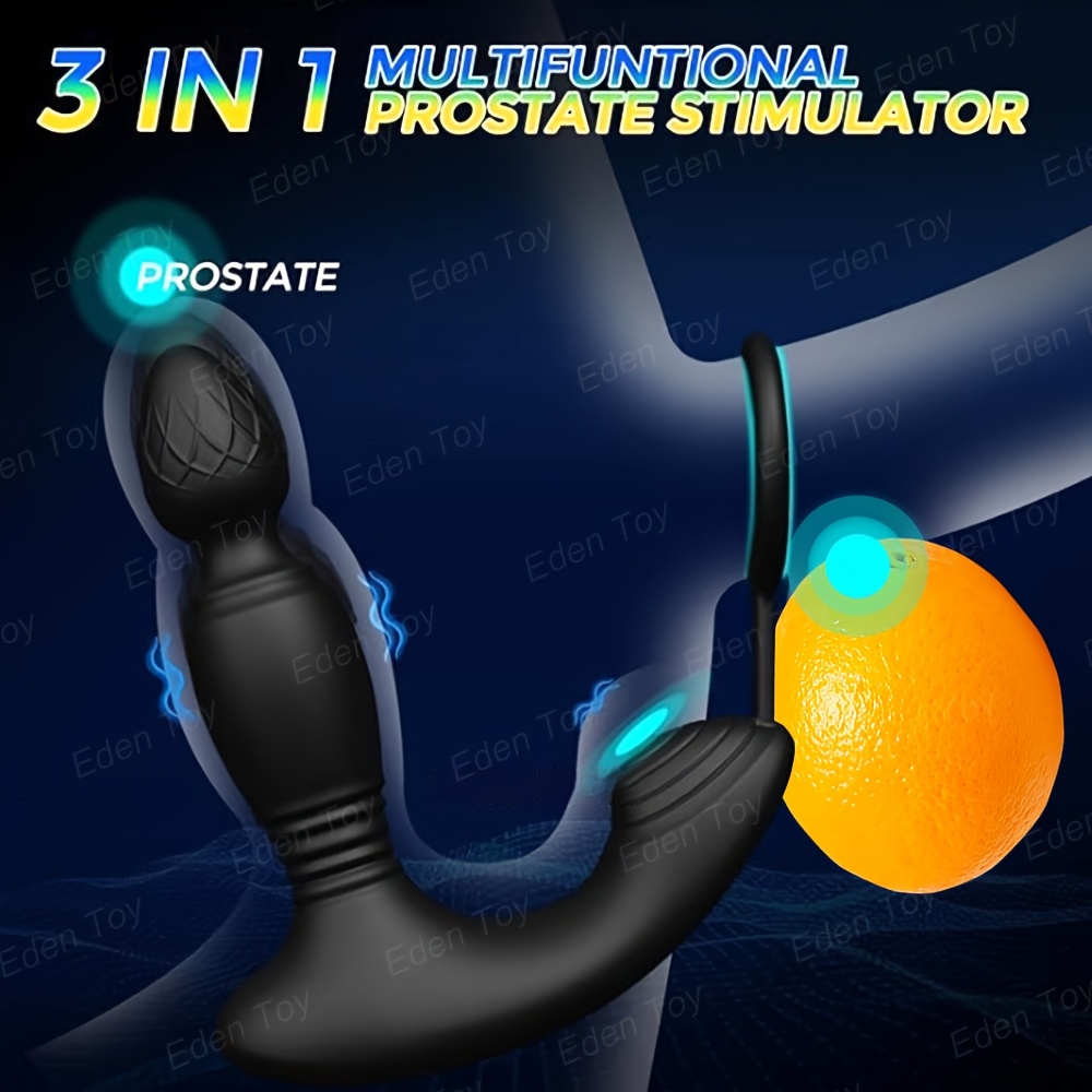 Prostate Massager Anal Vibrator Thrusting Vibrating 10 Modes with 3 Motors Remote Control Telescopic, Rooster Ring Anal Plug Anal Sex Toys P Spot Massager Male Sex Toys for Men Enema Products Dildos Women Couples Remote Control, Christmas Gift - Image 2