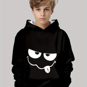 Boys' 3D Printed Sweatshirt - Long Sleeve Casual Pullover Hoodie with Random Print, Machine Washable Spring/Fall Outdoor Sweater for, & Play, Comfortable Fit (Tie-Dye-like Patterns)