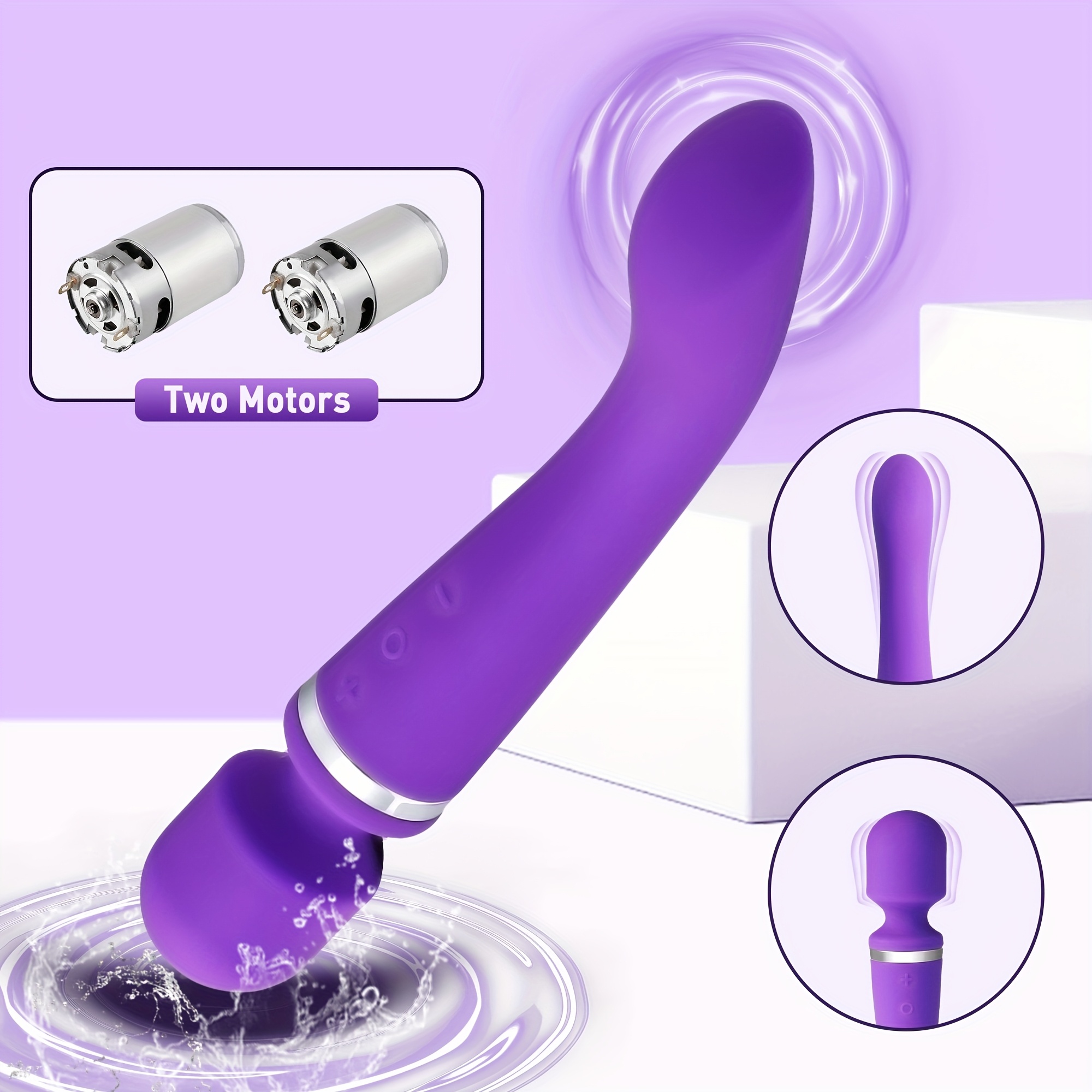 Dildo - Dual Motor Magic Wand Vibrator, 10 Modes G-Spot Massager Sex Toy, Rechargeable Lithium Battery, Clitoris Stimulator Dildo for Women, Anal Plug Toys for Adult - Image 2