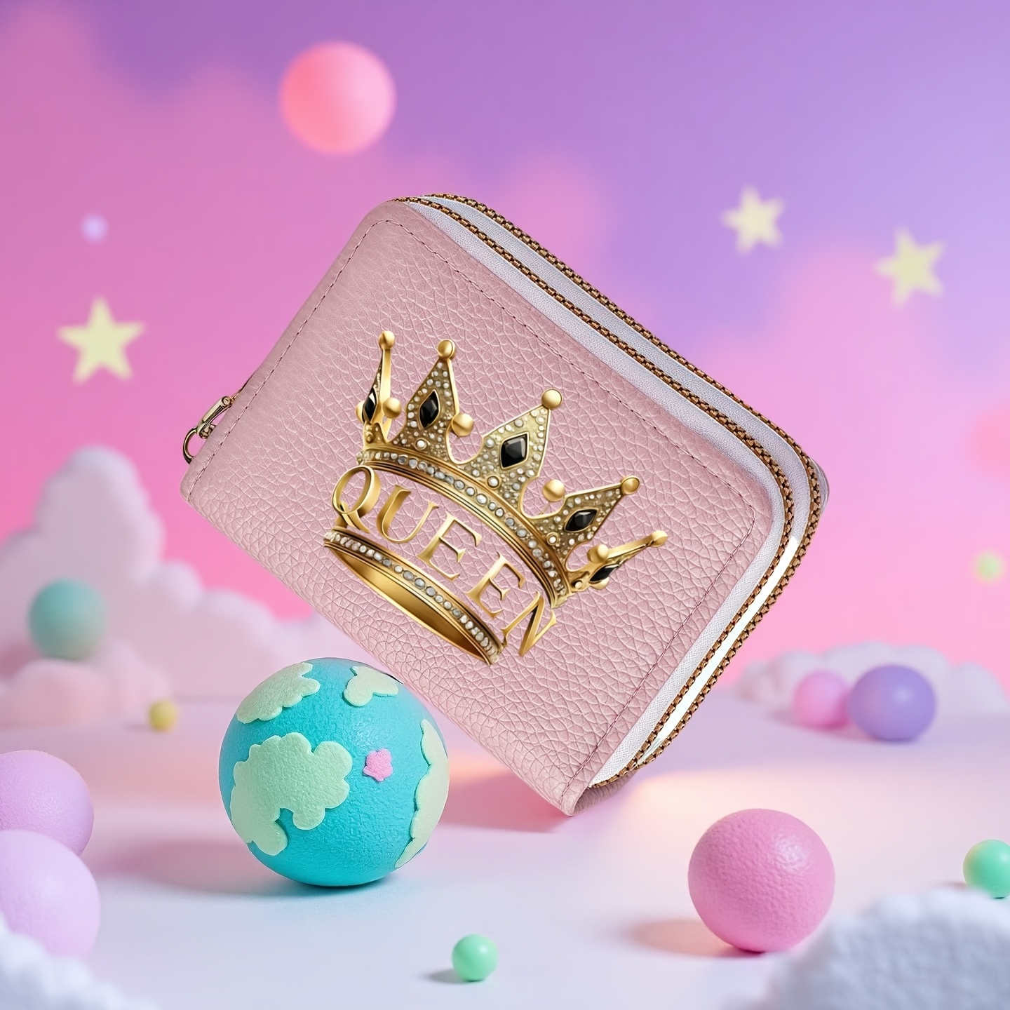 Women' Queen Crown Wallet - Thickened Zipper Wallet with Multiple Card Slots, Compact Coin Purse Suitable for, College, - Stylish & Functional Money Holder - Image 7