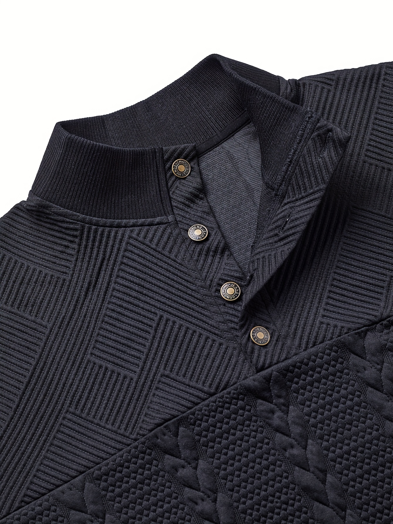 Men's Fashion Jacquard Padded Shirt, Comfortable Soft Long Sleeve with Elastic Hem and Ribbed Splicing, Suitable for Daily Work Vacation and Outdoor Wear, Spring Autumn, Christmas Men's Gift - Image 7