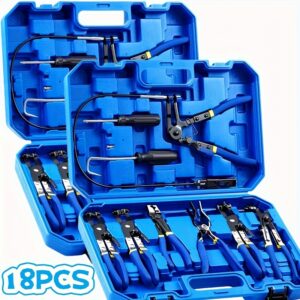 Tool Kit-A Set Of 18/9 Automotive Hose Clamp Pliers, Pipe Tools, Multi-functional Clamps, Heavy-duty Pliers, Strong Pliers, Reliable Clamps, Splitting Pliers, Bendable Cable Clamp Pliers, Multi-size Clamps. Holiday Gift., Automotive Tools