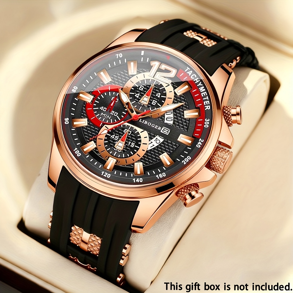 1pc Men'S Fashion Casual Quartz Watch, Silicone Strap, Date Display - Stylish Casual Wristwatch for Casual Attire, Casual Wristwatch | Sporty Watch Design | Quartz Movement, Thanksgiving, Christmas The Perfect Gift Reloj Para Hombre. - Image 13