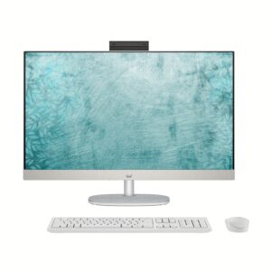 HP 27" FHD Touchscreen All-in-One Desktop, Intel Core Ultra 7-155U, 32GB DDR5 RAM, 2TB SSD, WiFi 6, Wireless KB & Mouse, Adjustable Height, Windows 11 Home, Shell White