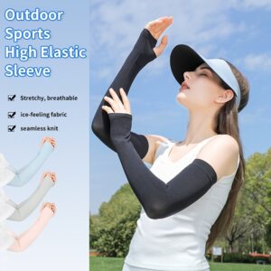 Unisex Cycling Sunshade Ice Sleeves - Breathable, Moisture-Wicking Quick-Dry High Elasticity Seamless Arm Covers for Outdoor Sports, Fitness, Fishing & Hiking - Solid Color Design, Sports Accessory, Sleek Grip Enhancement, Moisturewicking Fabric