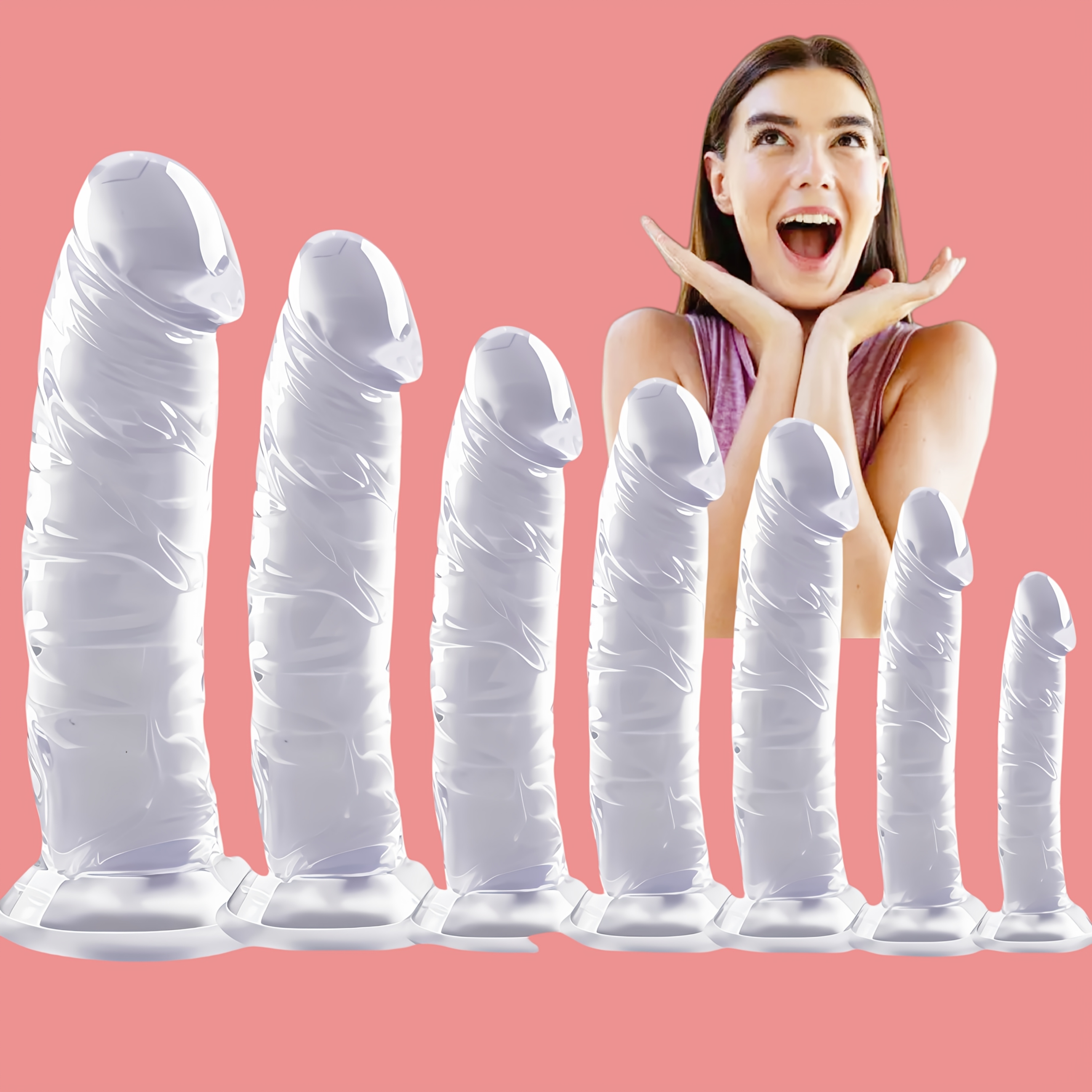 Dildo - 1pc Unisex Transparent Soft Bendable Lengthened Strong Suction Cup Dildo Male Manual Simulation Fake Dick Adult Sex Toy Valentine'S Day Gift Penis Stick Male SM Props Bedding Couple Bed Play