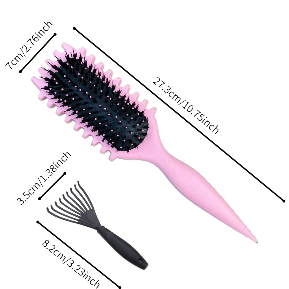 2pcs curly hair comb set - air cushion comb cleaning brush - curly rod styling comb large wave fluffy comb natural curl styling comb dry wet dual-purpose hair salon tools for Women's gift for mother's day mother - Image 5