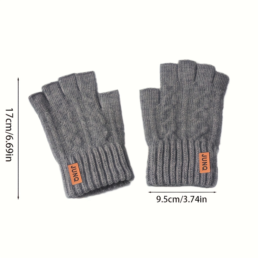 Men'S Alpaca Fleece Winter Gloves - Thermal Insulated Half-Finger Design with Thick Warm Lining, Windproof & Breathable, Machine Washable - Cold Weather Riding, Outdoor Activities - Easy On/off, Winter Gloves, Cold Weather Gear, Casual Style - Image 5