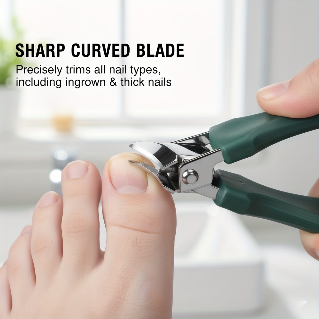 Heavy Duty Stainless Steel Toenail Clipper with Ergonomic Handle - Precision Curved Blade for Thick, Ingrown Nails & Seniors | Safe & Effortless Manicure/Pedicure Tool, Nail Care, Durable Construction, Nail Care Enthusiasts - Image 4