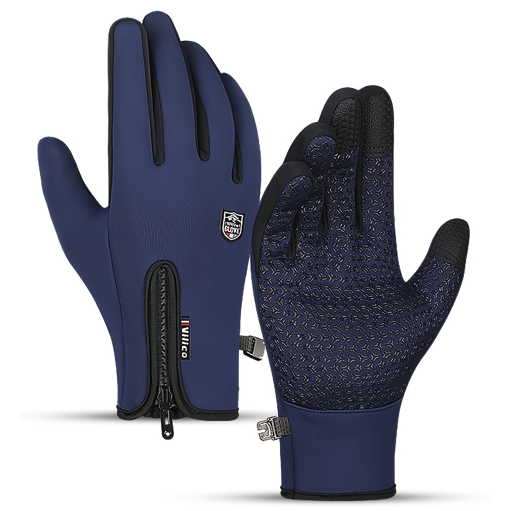 A Set of Insulated, Cozy, Wind-Resistant Gloves Designed for Touchscreen Functionality - Unisex Winter Gloves with a Thick Fleece Interior, Compatible with Touchscreens, And Machine Washable - Ideal for Cycling, Skiing, And Motorcycling - Perfect fo - Image 6