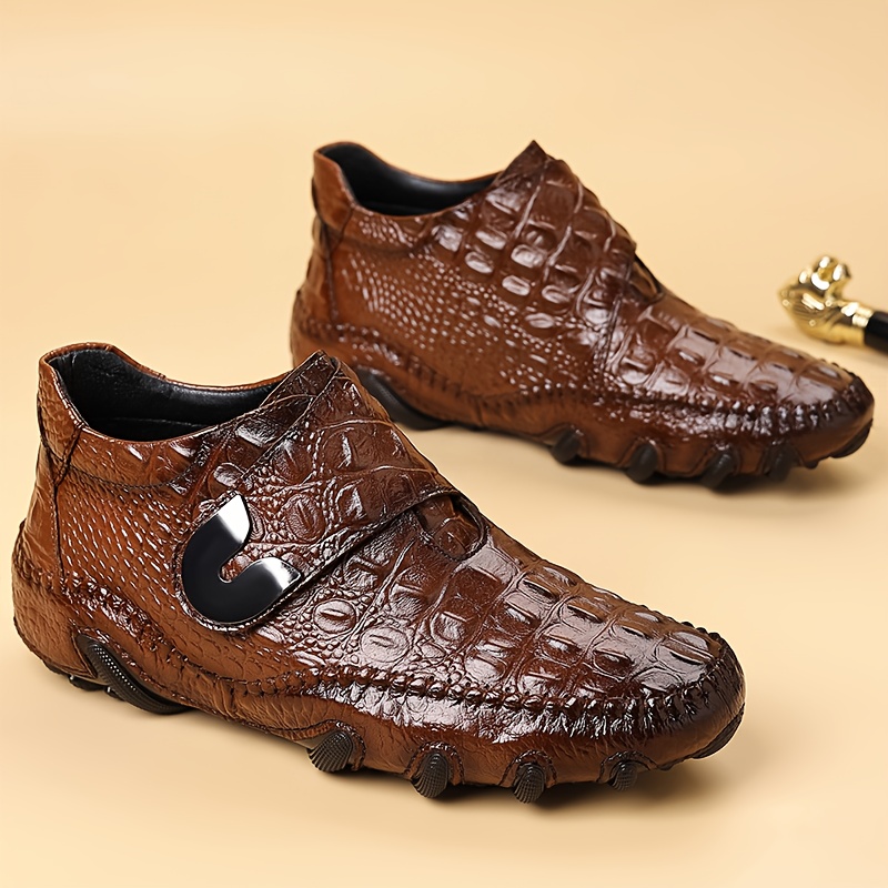 Top-grain 2025 Autumn/winter New Fashion Business Casual High-top Shoes, Featuring a Top-grain Upper and Slip-resistant, Wear-resistant Rubber Sole. The Buckle Design Allows for Easy On-and-off Wear, Suitable for Daily Casual Use, Business Banquets - Image 2