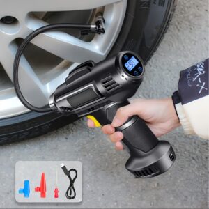 Air Pump For Car Tires, Tire Inflator Portable Air Compressor, Tire Air Pump For Car, Suitable For Bicycle Tires, Motorcycle Tires, And Various Types Of Balls, Portable Air Compressor For Tire Inflator, Tire Pressure Gauge, Car Accessories, Essential