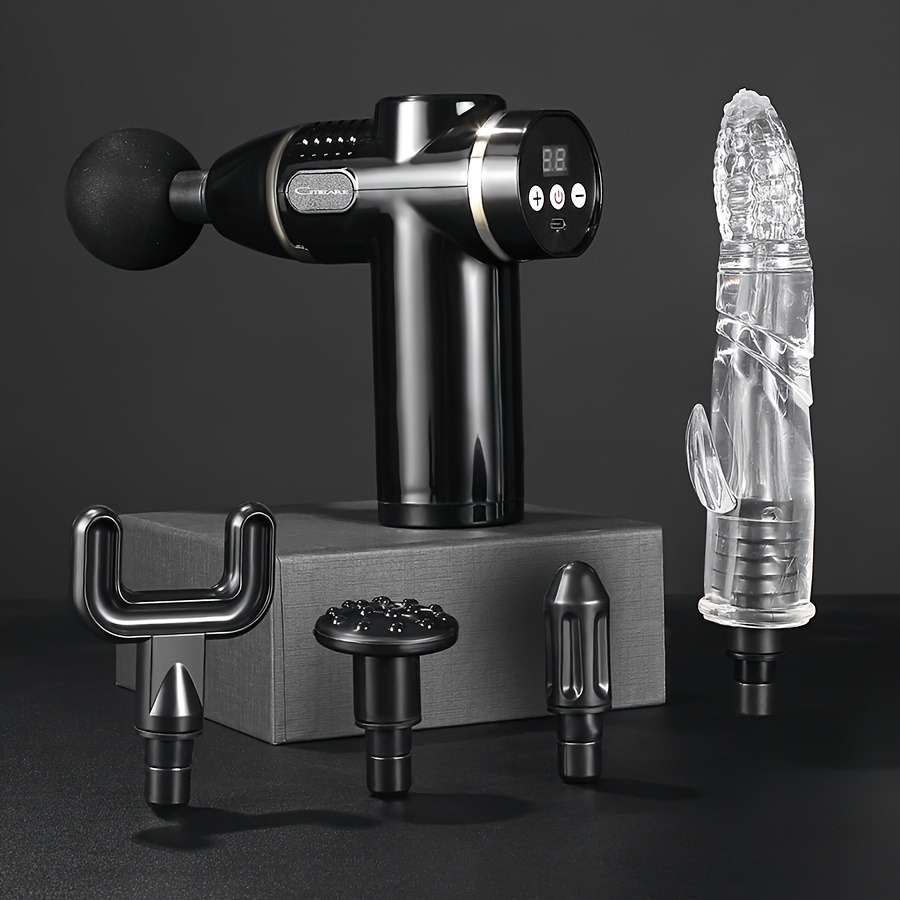 Women's silicone creative fascia gun long massage head, portable massage accessories massage gun modified silicone Adult sex toys, massager muscle relaxation massage 12-13mm 18-19mm adapter, no fascia gun - Image 12