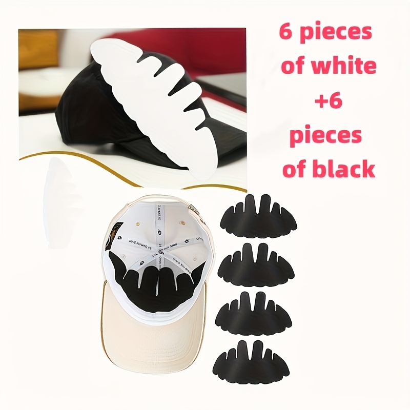12pcs Sweat-Absorbent Baseball Cap Liners, Washable Flexible Felt Hat Shaper for Sports Hats and Outdoor Hardtops with Wide Brim - White/Black (6pcs White + 6pcs Black) = 12pcs - Image 7