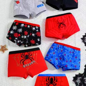 7pcs Boys' Comfortable Boxer Briefs with Cartoon Print, Elastic Waistband, Breathable & Soft Underwear for All Seasons - Perfect for Boys, Boy Underwear, Playful Design, Comfortable Underwear