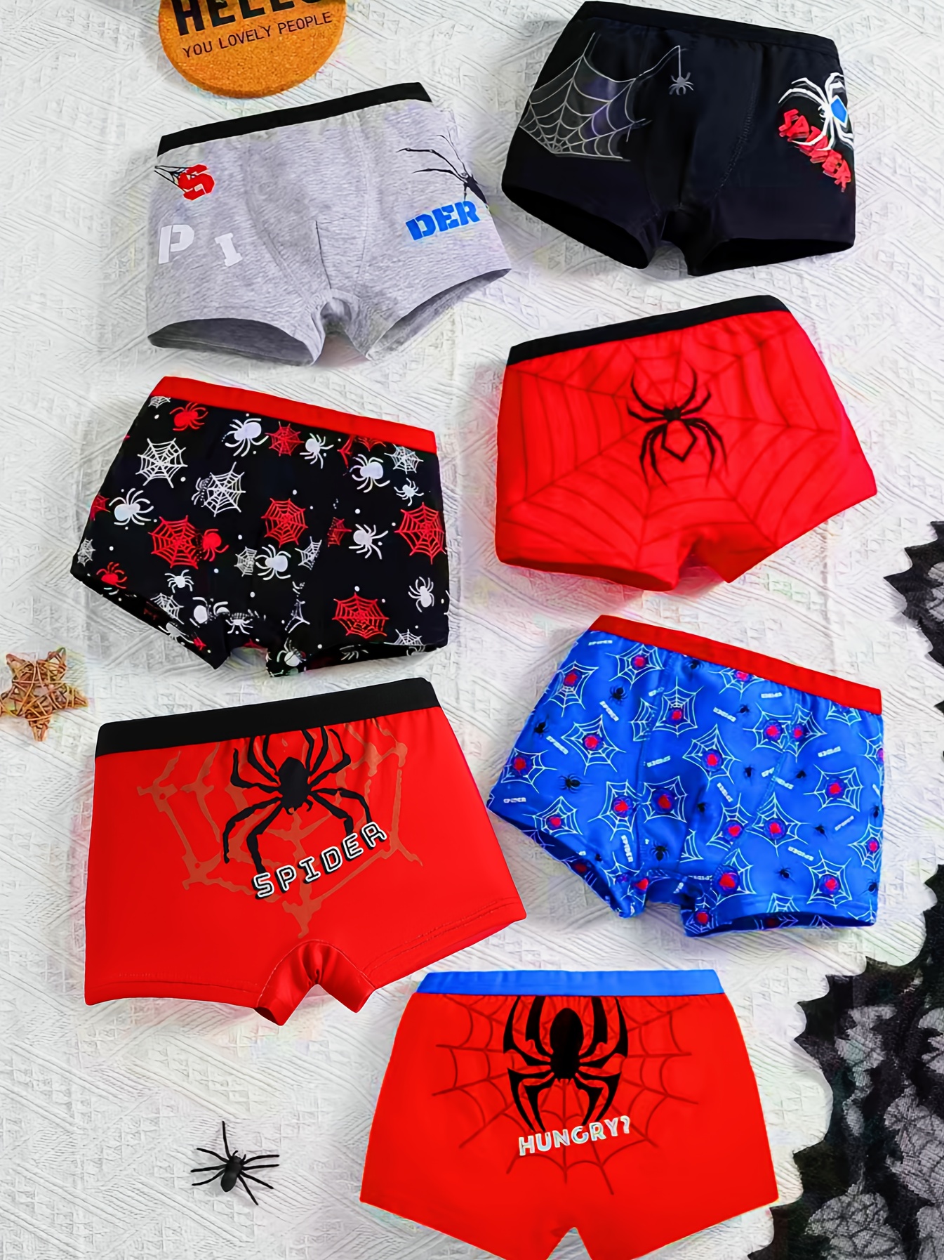 7pcs Boys' Comfortable Boxer Briefs with Cartoon Print, Elastic Waistband, Breathable & Soft Underwear for All Seasons - Perfect for Boys, Boy Underwear, Playful Design, Comfortable Underwear