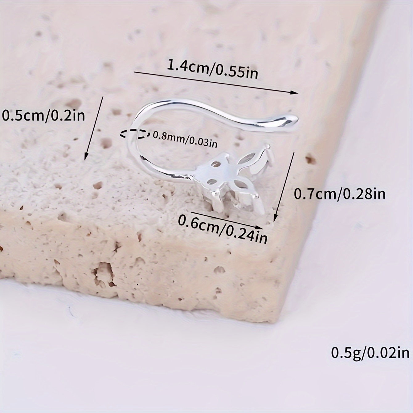 Nose Clip and Stud Set, 10pcs with Copper Synthetic Zirconia, U-Shaped Heart Crown Butterfly Five-Pointed Star Nose Rings - Image 6