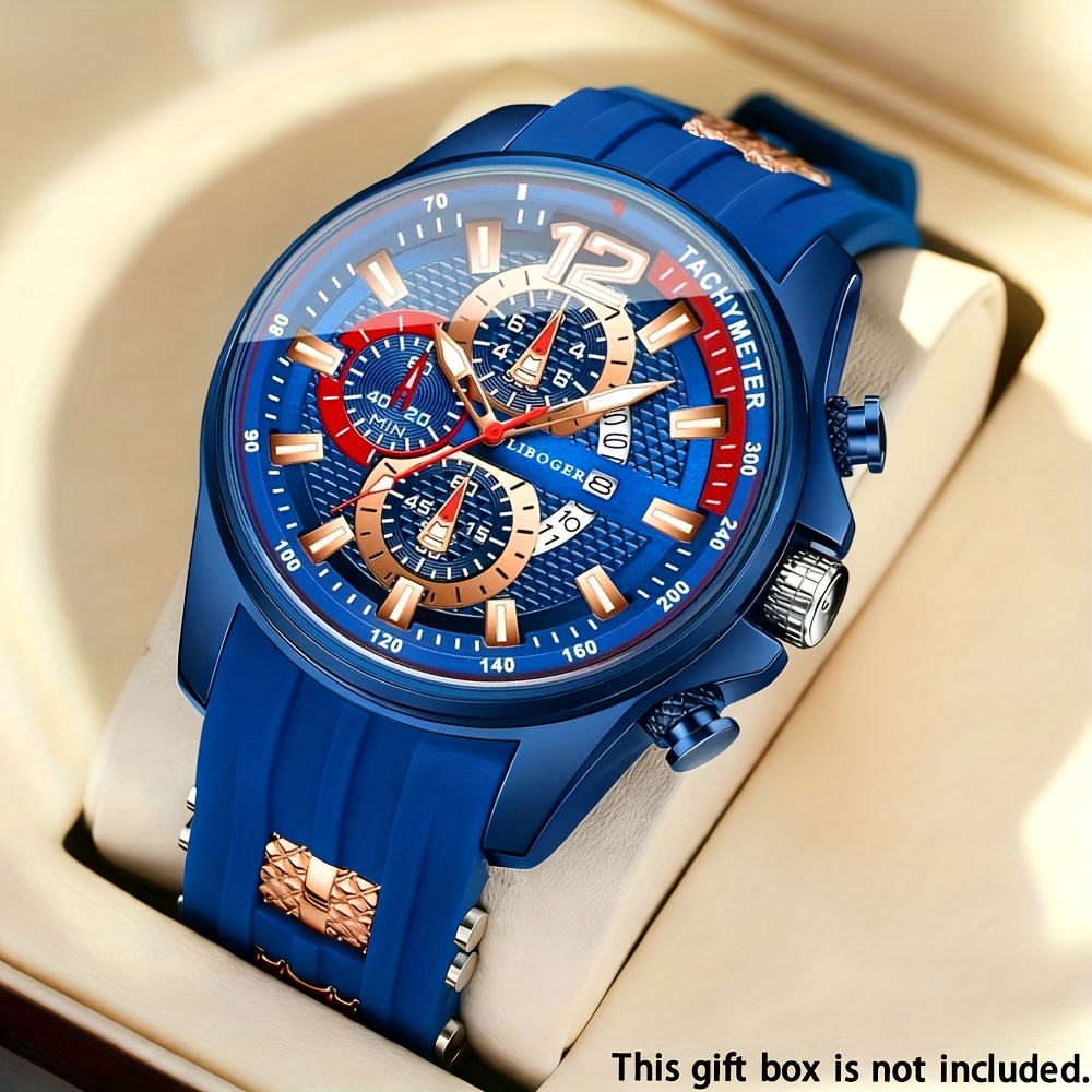 1pc Men'S Fashion Casual Quartz Watch, Silicone Strap, Date Display - Stylish Casual Wristwatch for Casual Attire, Casual Wristwatch | Sporty Watch Design | Quartz Movement, Thanksgiving, Christmas The Perfect Gift Reloj Para Hombre. - Image 15