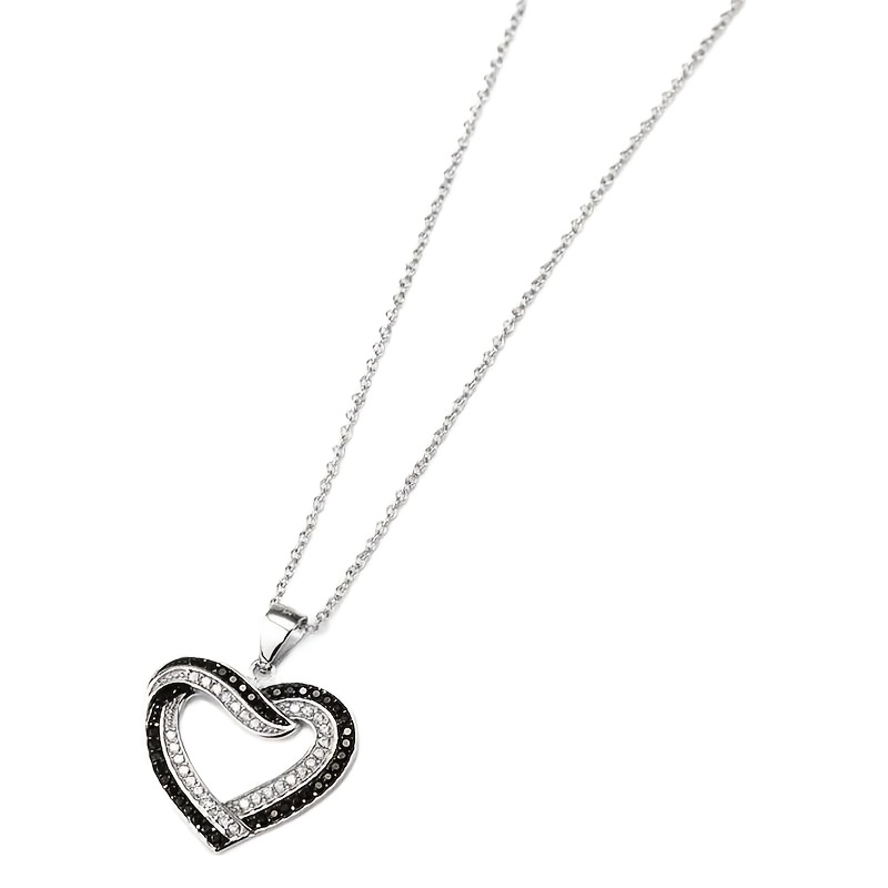 Fashionable Heart-Shaped Necklace in Black And White, For Teenager - Image 5