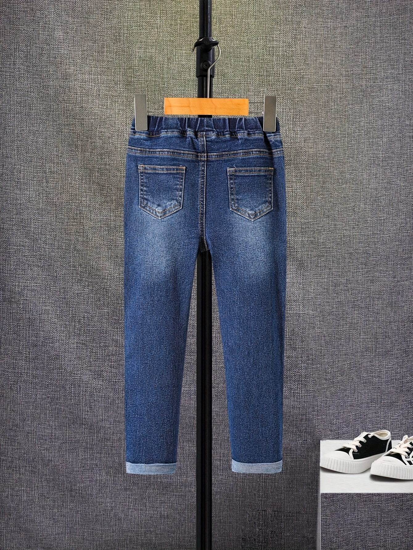 Boys' Spring/Autumn Plaid Shirt and Jeans Two-Piece Set: Fashionable Versatile Long Sleeve Top + Stretch Denim Pants for 3, 4, and Youngsters - Casual Wear, Perfect for Daily Outings and, for Outdoor, Perfect for Outdoor - Image 4