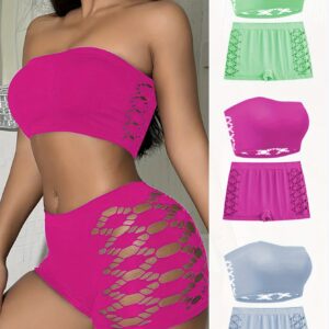 3 Sets Soft and Comfortable Women's Panties and Bras Sets - Ladies Bustier Hollowed Out, Anti-glare Bottoming Pants Breathable