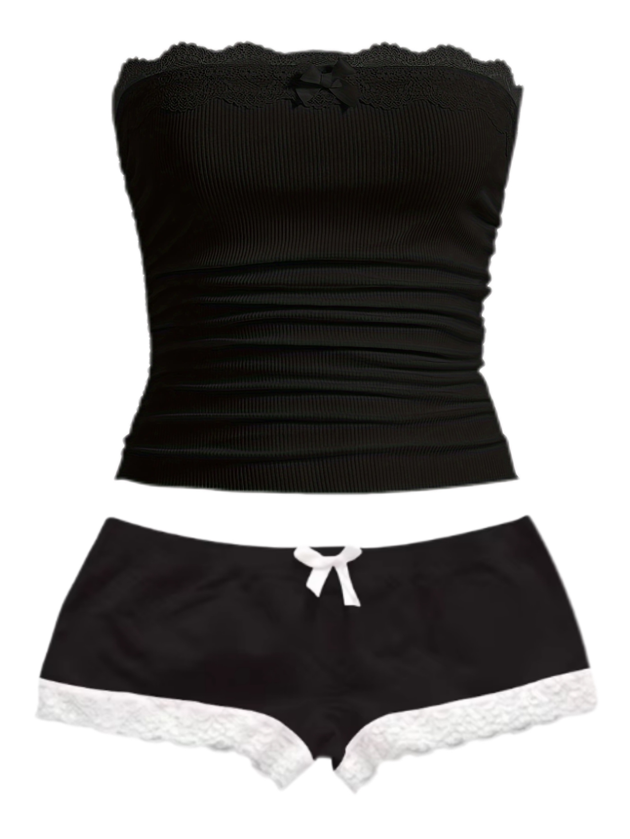 Women's Strapless Top, Strapless Women's Top, Women's Strapless Lace Top, Women's Pants Set, Women's Casual Pants Set, Women's Cute Pants Set, Women's Outfit, Women's Fashion Set, Women's Outfit Set