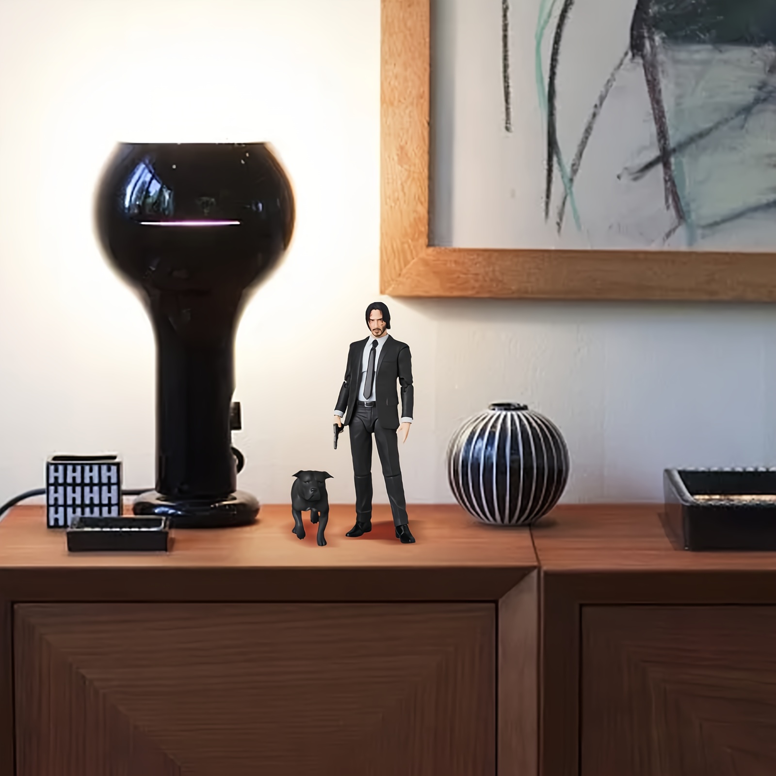 Wick Action Figure - Formal Suit & Tie Adult Collectible with Black Suit, White Shirt & Tie, Gun Accessory - Durable PVC Construction for Home/Office Display, Halloween Party Decor - Dynamic Pose Figure for Wick Fans, -Inspired Collectible Action Figure Toy - Image 10