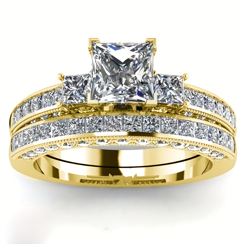 9pcs Classic Women's Multi Style Wedding Ring Set, Set with Synthetic Zirconia Rings, Perfect Daily Women's Wear Jewelry Accessories - Image 6