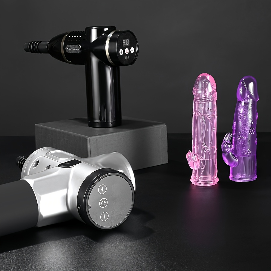 Women's silicone creative fascia gun long massage head, portable massage accessories massage gun modified silicone Adult sex toys, massager muscle relaxation massage 12-13mm 18-19mm adapter, no fascia gun - Image 13