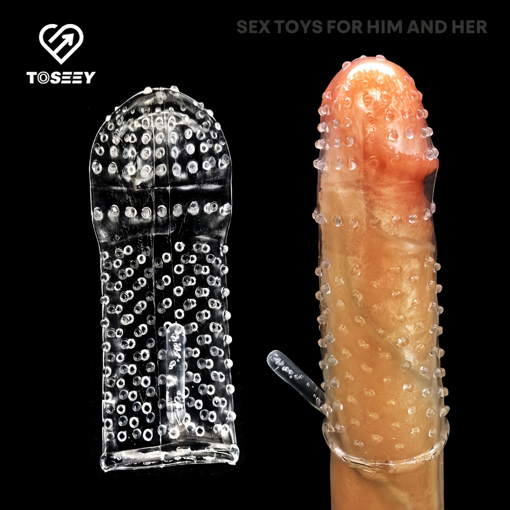 5pcs Reusable Penis Sleeve for Man, Transparent Male Penis Sleeves, Penis Lock Rooster Ring, Dildo Cover Adult Sex Toys for Men, Vagina Stimulation Ring Best Gift, Sex Toys for Men Couple - Image 6