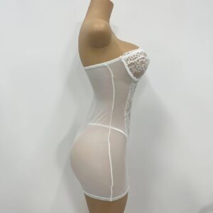 Sheer Nightgown Set for Women with Lace Trim in Vibrant Colors