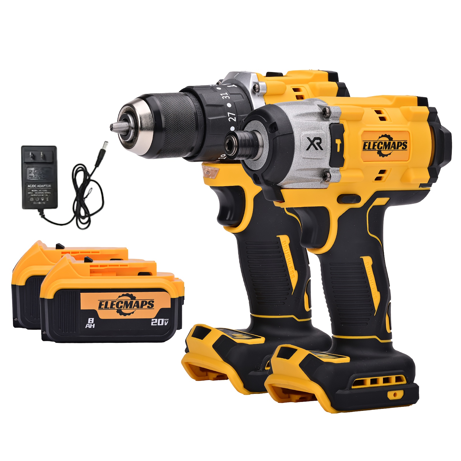 Brushless Impact Driver & Hammer Drill Combo Kit for Dewalt 20V Batteries - Cordless Lithium-Ion Tool Set with High-Capacity Batteries, Ergonomic Grip & Compact Case for Auto Repair, Home Improvement - Image 2