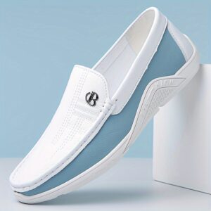 New Summer Men'S Casual Loafers, Slip-On Driving Shoes, White Sneakers.