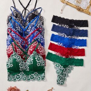 5 Colors Casual Solid Color Thongs & V-Strings Lingerie Set for Adult