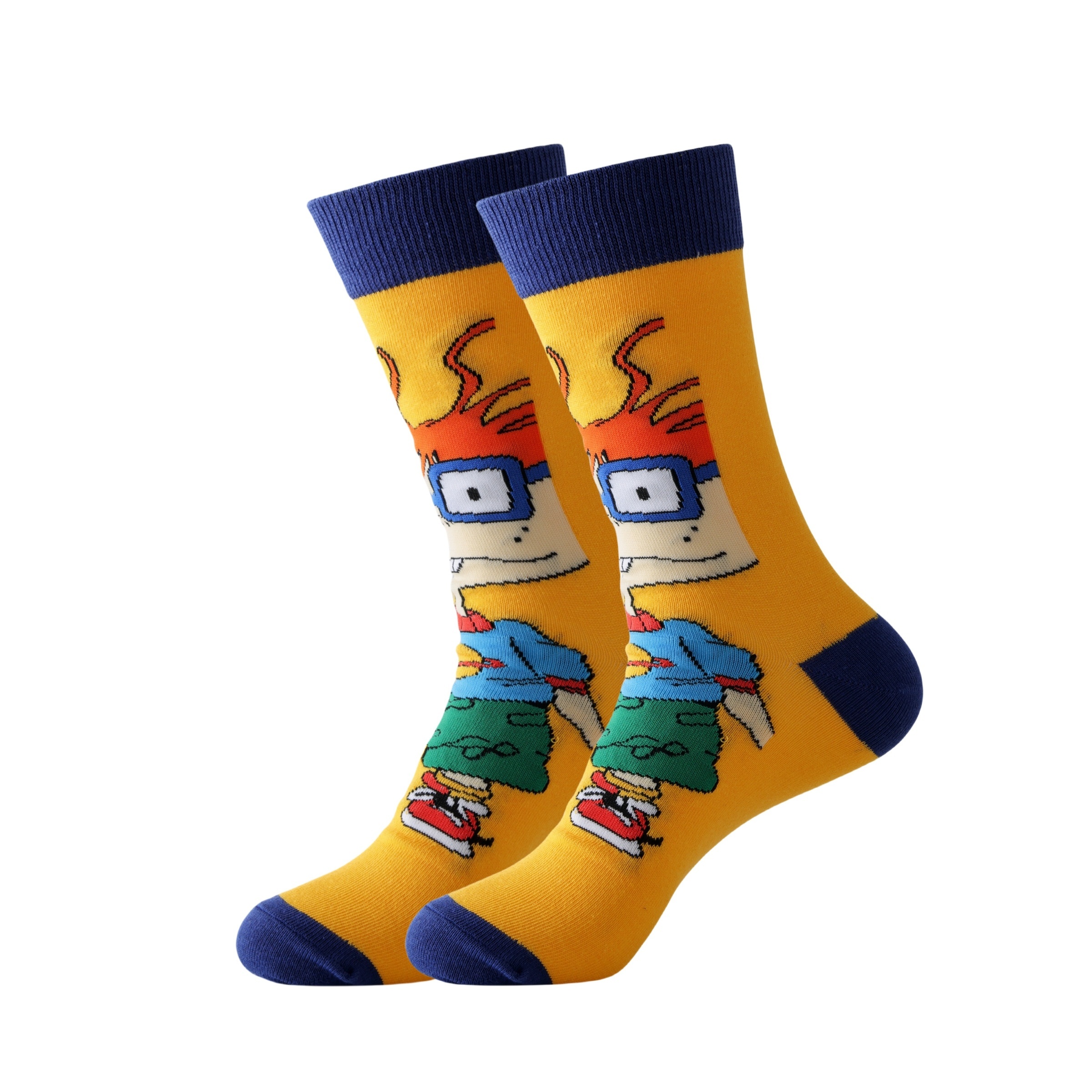 5/10 Pairs of Men's Fashion Cartoon Pattern Round Neck Socks, Breathable and Comfortable Casual Street Style Neutral Socks, Suitable for Men's Outdoor Wear All Seasons - Image 7