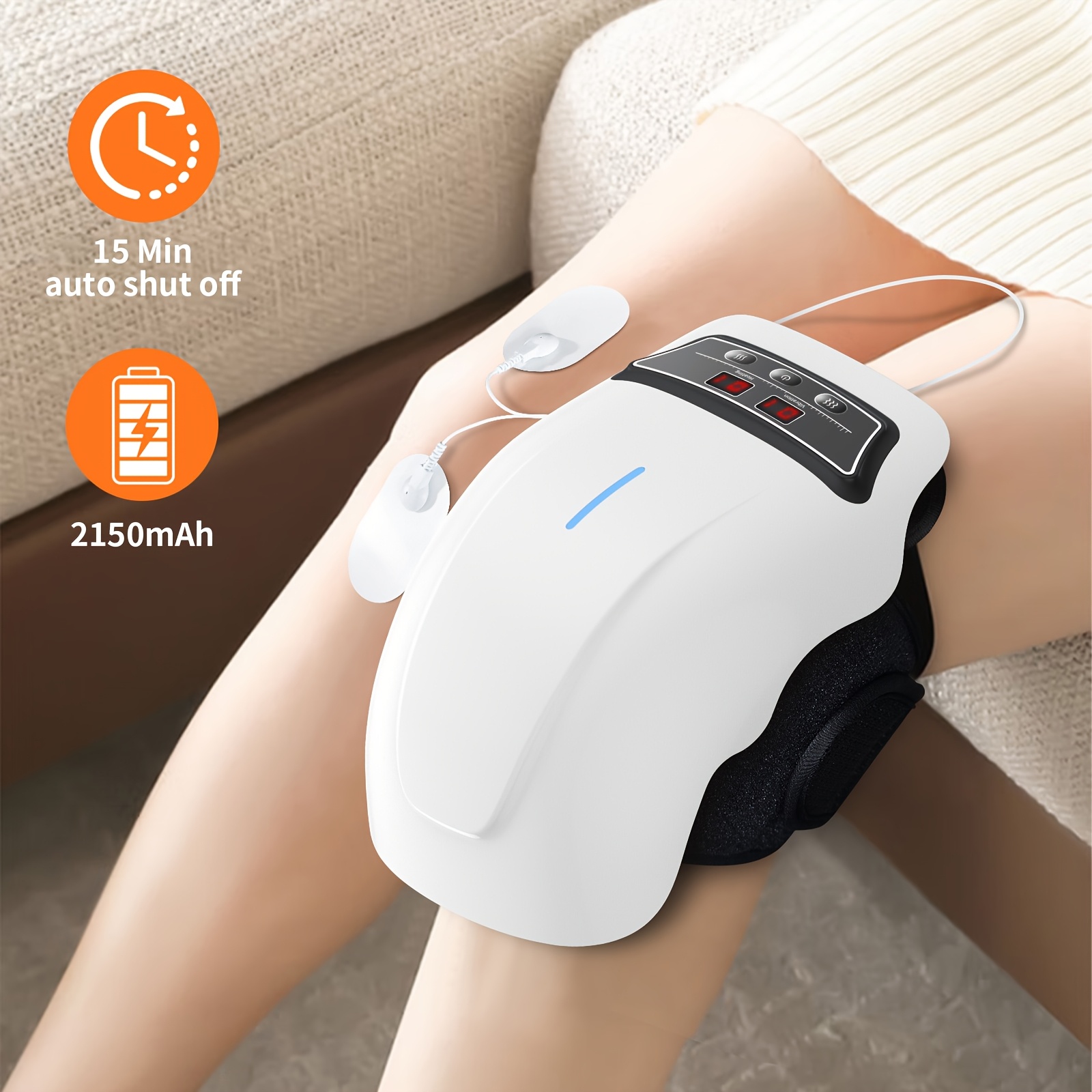 Knee Massager Features Heat, with 9 Different Heating Settings And 9 Vibration Speeds. It Comes with Adjustable Straps And a Cordless Design, Making It a Heating Pad Suitable for Joints, Muscles, And Knees. This Massager Is Perfect for - Image 2