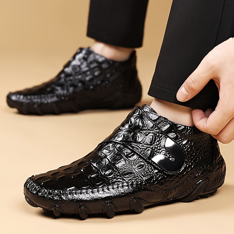 Top-grain 2025 Autumn/winter New Fashion Business Casual High-top Shoes, Featuring a Top-grain Upper and Slip-resistant, Wear-resistant Rubber Sole. The Buckle Design Allows for Easy On-and-off Wear, Suitable for Daily Casual Use, Business Banquets - Image 8