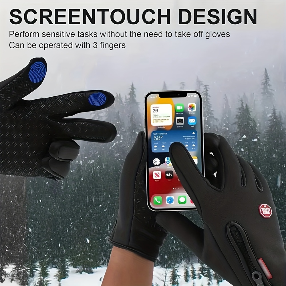 Unisex Winter Warm Gloves with Touchscreen Function - Thermal Insulated Ski & Cycling Gloves for Men & Women, Anti-Slip Grip, Ergonomic Design for Running, Driving - Image 7