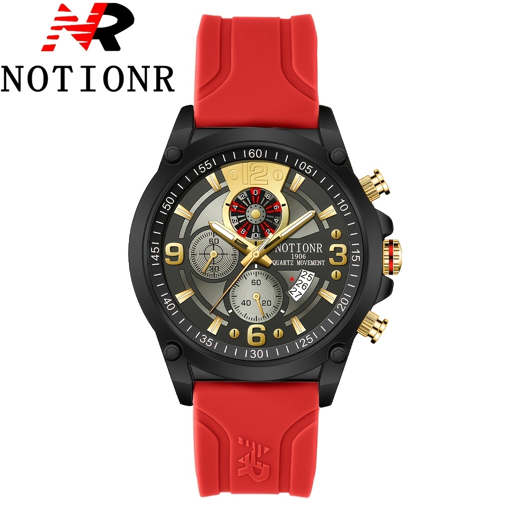 1pc Men'S Fashion Casual Quartz Watch, Silicone Strap, Date Display - Stylish Casual Wristwatch for Casual Attire, Casual Wristwatch | Sporty Watch Design | Quartz Movement, Thanksgiving, Christmas The Perfect Gift Reloj Para Hombre. - Image 7