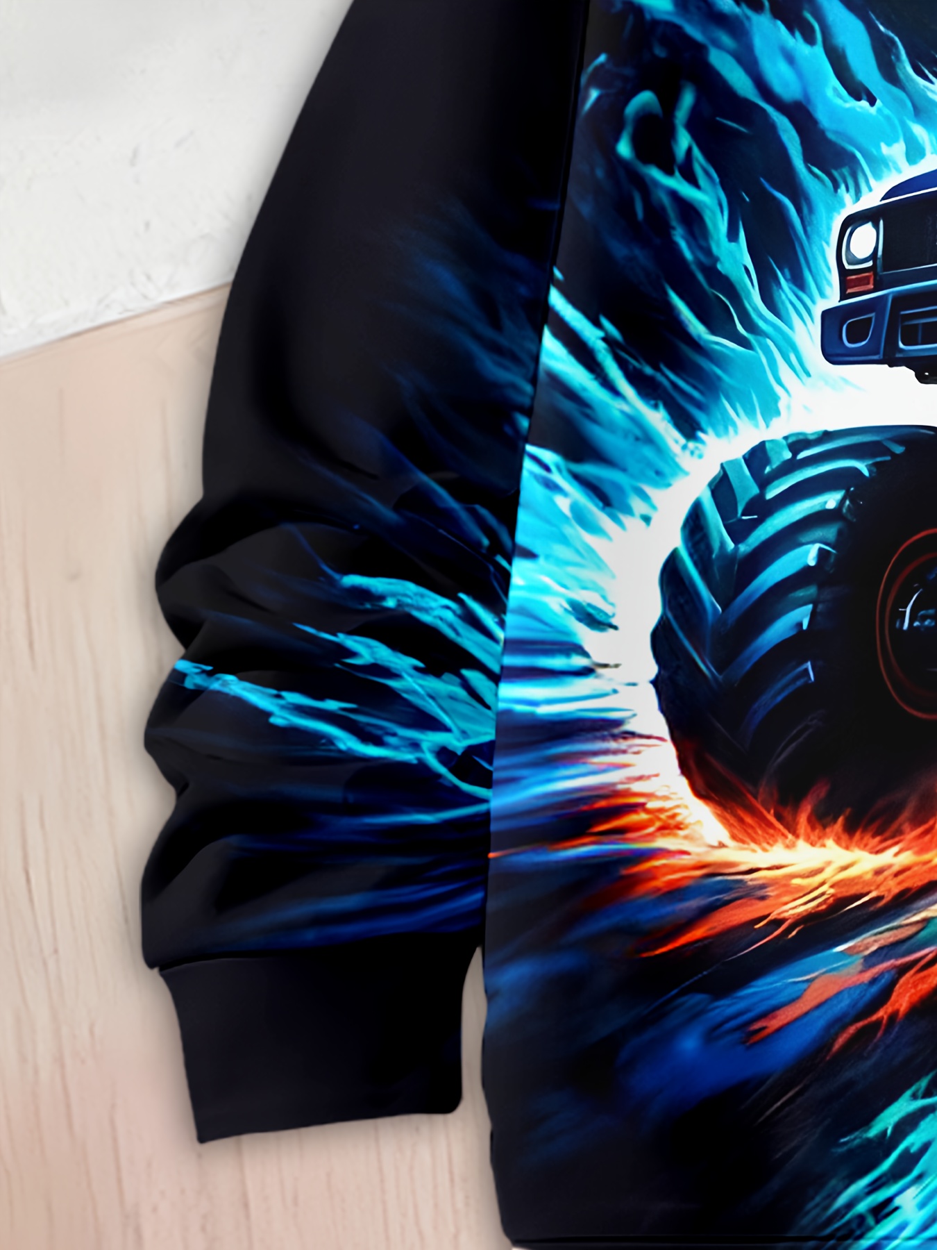 Boys' 3D Print Hoodie & Jogger Set - Vibrant Racing Car Design, Long Sleeve Pullover with Hood, Casual Spring/Fall Outfit, White Sneakers, Perfect for Outdoor Play, Boy Hoodie, Playful Graphic Hoodie, Comfortable Fit Hoodie, for Outdoor, Clothes, Sweater, Sports Suit For Boy, Boy Tracksuit Set, Suit For Boys In Autumn - Image 6